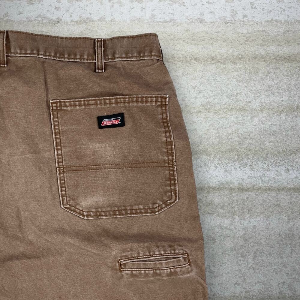 Vintage 90s Dickies Carpenter Pants 40x32 Baggy Wide Leg Fit Chocolate Brown - Picture 3 of 5